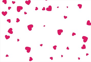Red heart background. Love confetti background
