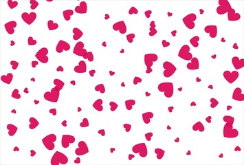 Red heart background. Love confetti background
