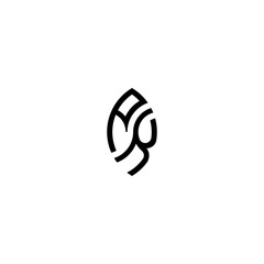 PK leaf shape line initial concept with high quality logo design
