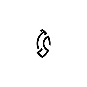 TS leaf shape line initial concept with high quality logo design
