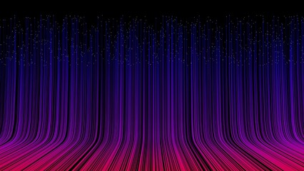 Abstract lines futuristic background. Digital motion energy neon lines on black background. Data, technology, network concept.