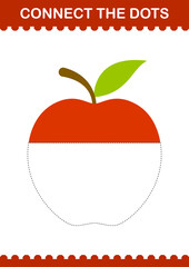 Connect the dots Apple. Worksheet for kids
