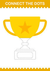 Connect the dots Trophy. Worksheet for kids