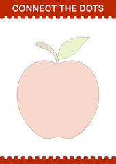 Connect the dots Apple. Worksheet for kids