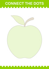Connect the dots Apple. Worksheet for kids