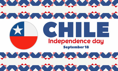 Chile Independence Day. Celebrate in September 18. Patriotic Poster, card, banner, template, background. 