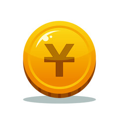 Fototapeta premium chinese yuan coin vector icon sign