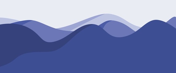 Mountain layers flat illustration, minimalist mountain in flat design style, perfect for background, desktop background, screensaver, website background, illustration