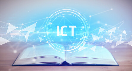Open book with abbreviation concept