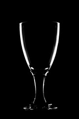 glass of water on black