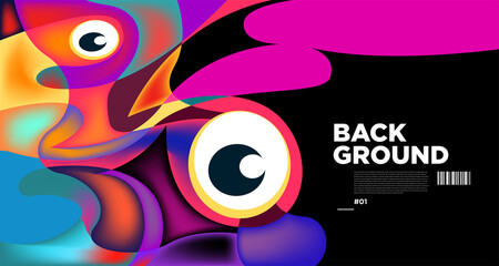 Abstract liquid shape. Fluid geometric design. Isolated gradient waves with geometric lines, dots, batik Indonesia pattern. Vector illustration.