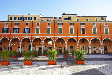 Fototapeta na wymiar Diana delle Logge Palace in the Alberica square in Carrara, Tuscany, Italy
