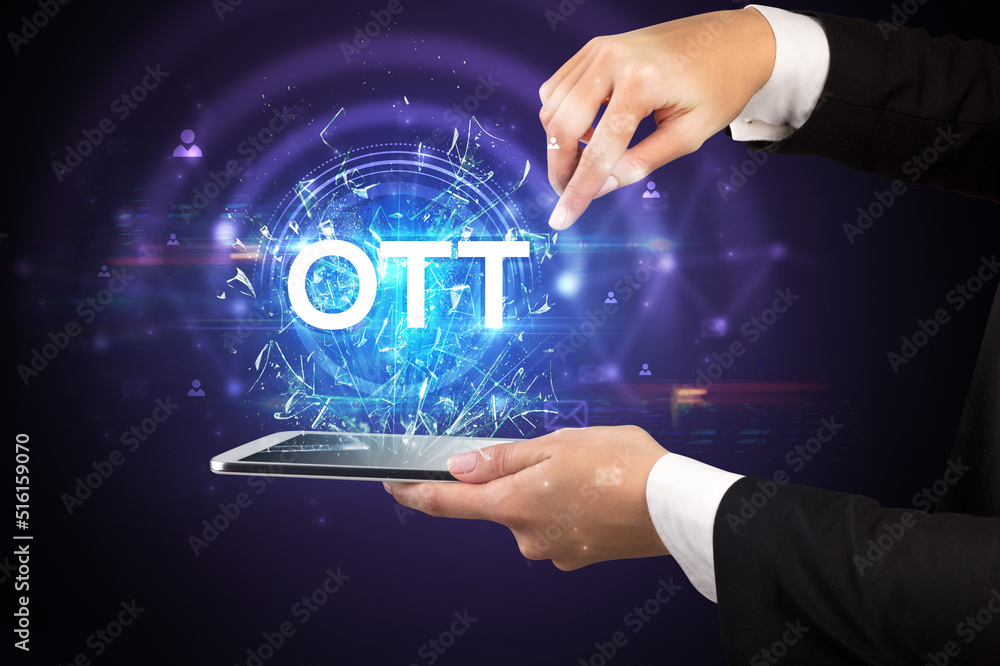 Poster close-up of a touchscreen with abbreviation.