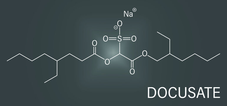 Skeletal formula of Docusate or dioctyl sulfosuccinate stool softener drug molecule.