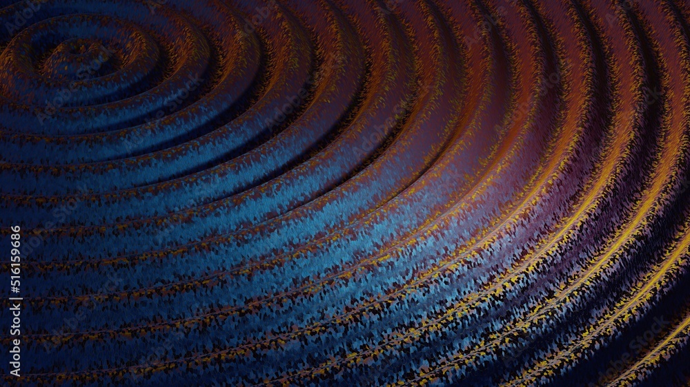Poster Beautiful Abstract colourful shiny ring wave background. Starburst dynamic rings. 3d rendering illustration  Background pattern for design.