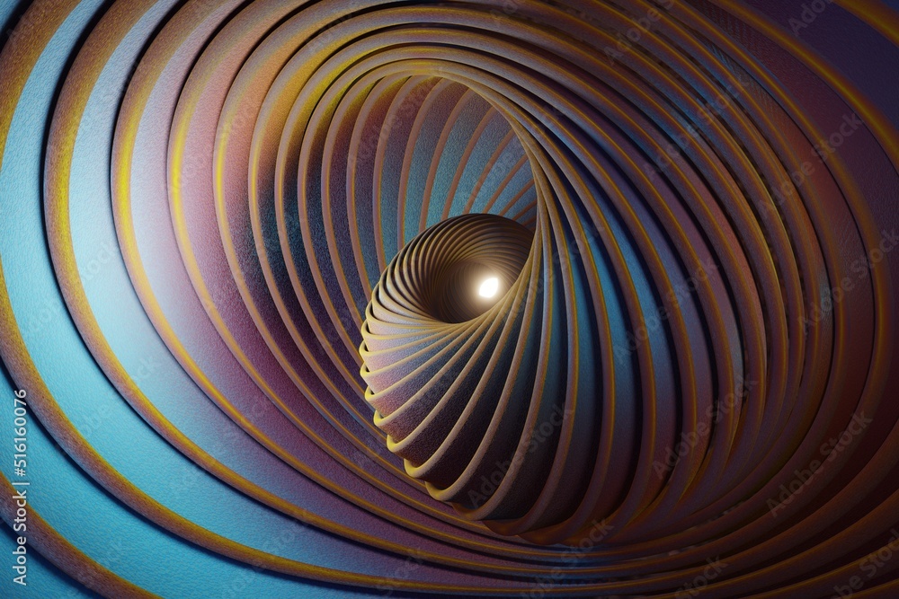 Fototapete Beautiful Abstract colourful shiny swirl background. Starburst dynamic rings. 3d rendering illustration  Background pattern for design.