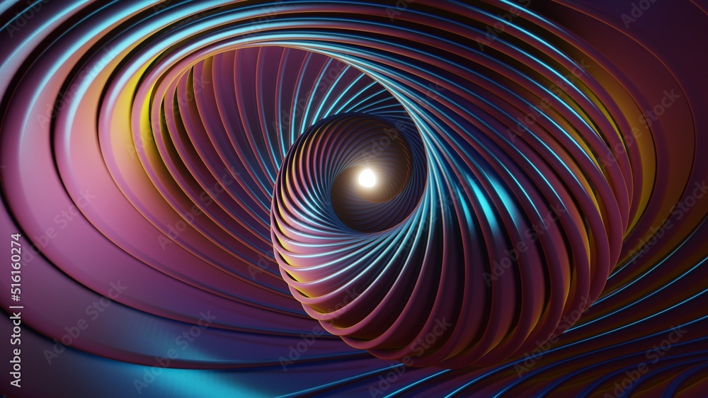Poster Beautiful Abstract colourful shiny swirl background. Starburst dynamic rings. 3d rendering illustration  Background pattern for design.