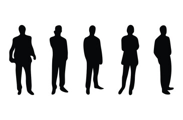 Silhouette business on white background