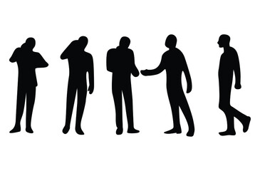 Silhouette business on white background