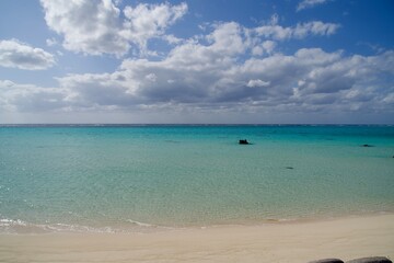 Calm waves and beautiful expanses of the sea of Irabu Island