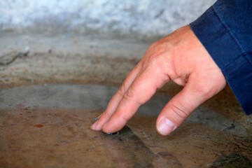 Blessed water in font