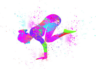 Yoga logo design. Colorful Sport Fitness Concept. Vector illustration.