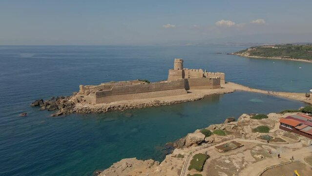 Aragonese Castle in Calabria Italy Aerial view