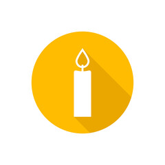 Candle flat icon with shadow