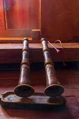 Bhutanese long horn, religious trumpets