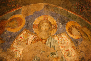 Abu Gosh benedictine monastery.Byzantine church fresco