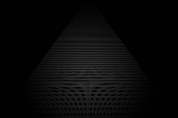 In a dark room there is a lighted path from the lattice leading up A dark pyramid in the lighting