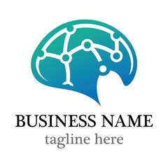 Brain tech logo template vector icon
