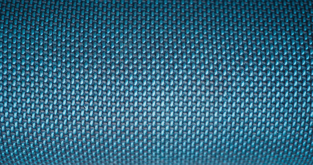 Texture of blue fabric material, close-up background.