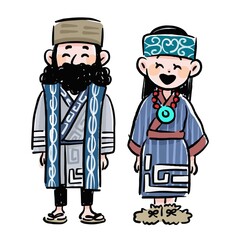 アイヌ　イラスト　人物　アイヌ人