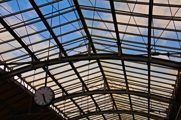 Steel roof of the platform in Wroclaw