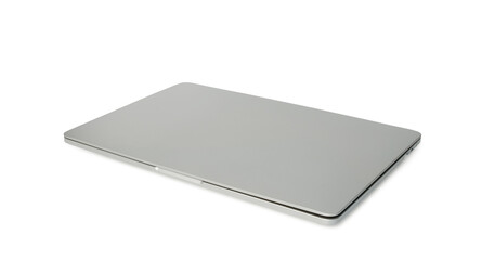 top view of Laptop in angled position. mockup isolated on white background, mockup template, with clipping path.