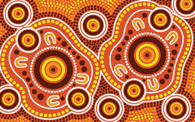 Aboriginal style of dot artwork illustration