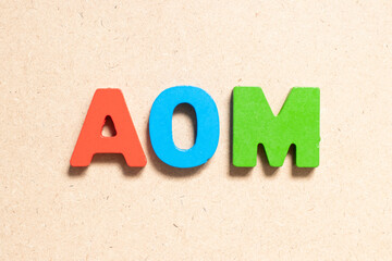Color alphabet letter in word AOM (Abbreviation of Advanced order management, add on module or...