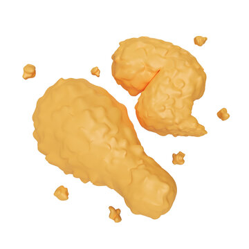 Crispy Fried Chicken 3D Illustration Icon