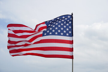 USA Flag with sunlight for background