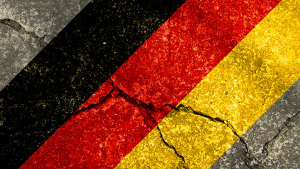 Germany flag. Germany flag on cracked concrete wall