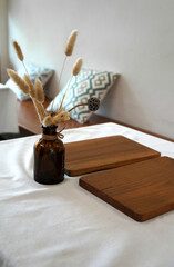 table setting with flowers