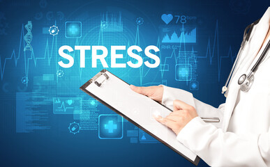 young doctor writing down notes