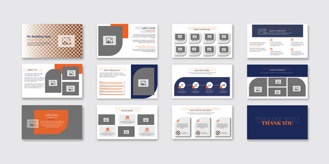 Construction business slides presentation or creative infographic template.