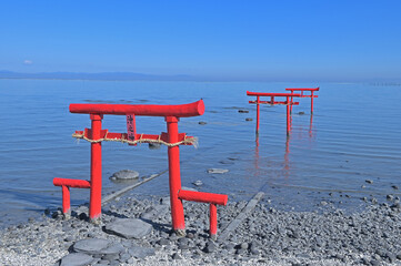 大魚神社の海中鳥居