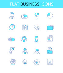 Business and finance web icon set, Set of business flat icons