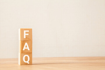 FAQの文字。よくある質問。Frequently Asked...