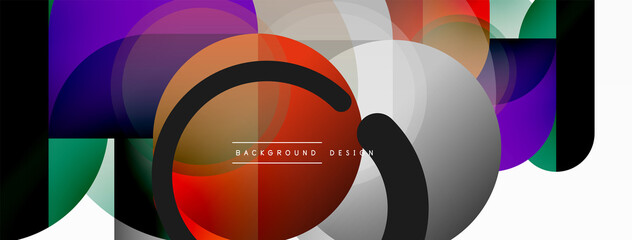 Round triangle shapes lines and circles. Geometric vector illustration for wallpaper banner background or landing page