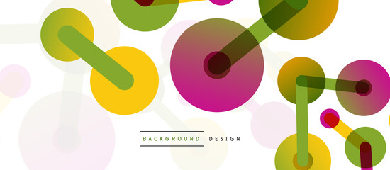 Abstract background. Round dots connected by lines. Trendy techno business template for wallpaper, banner, background or landing