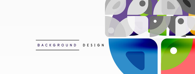 Fototapeta premium Lines, squares, circles and triangles. Geometric abstract background for wallpaper, banner, background, presentation or landing page